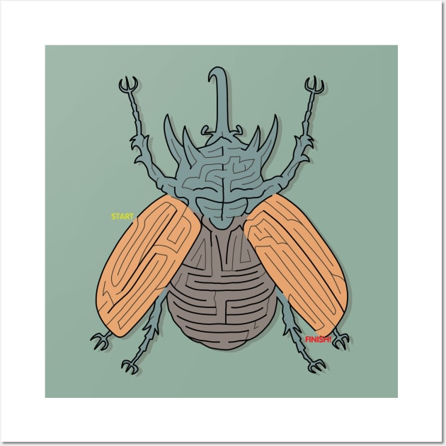 A-Maze-ing Beetle Wall Art by ThirteenthFloor